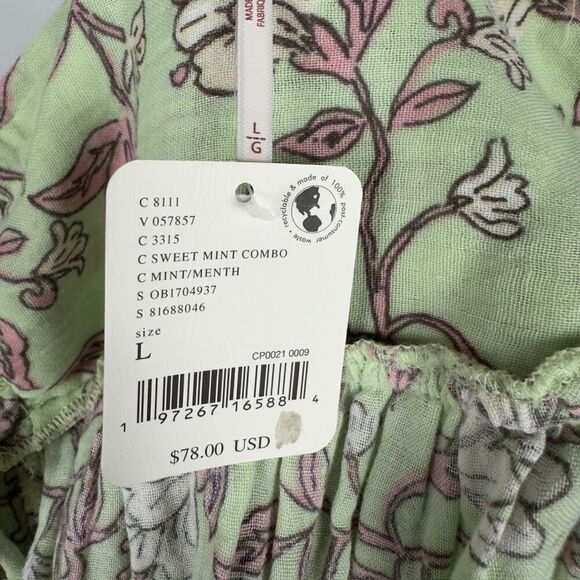 Free People NWT Nala Printed Babydoll Top - Women’s L - Picture 8 of 10